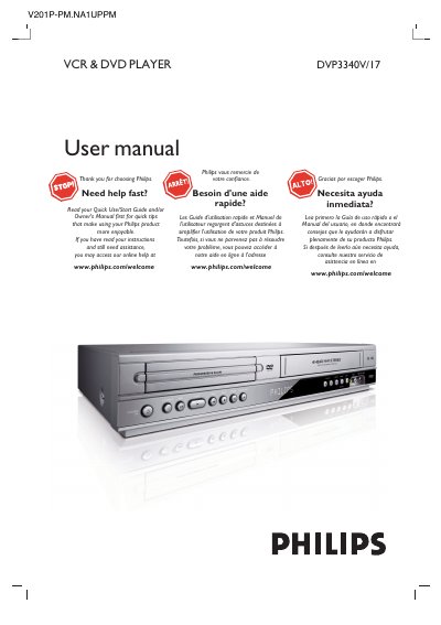 PHILIPS DVP-3340V/I7 Manual - cover page