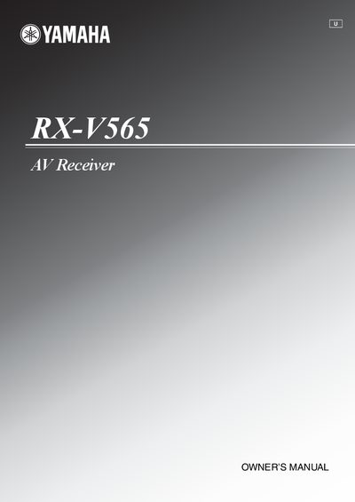 YAMAHA RX-V565 AV receiver owner's Manual - cover page