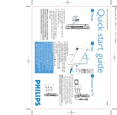 Philips PET831 Portable DVD Player Quick Start Guide - cover page
