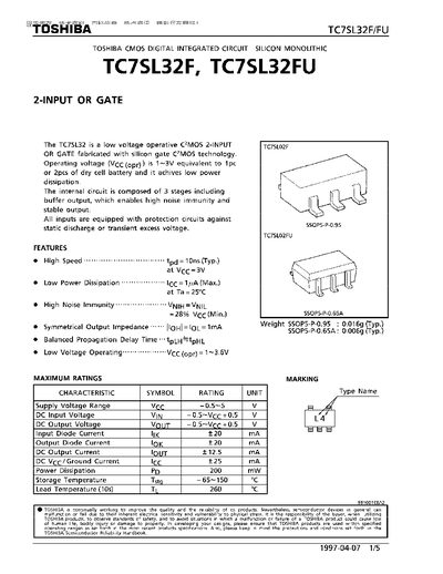 THSHIBA TC7SL32F TC7SL32FU Manual(1) - cover page