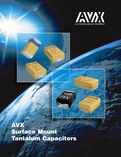 AVX Surface Mount Tantalum Capacitors Datasheet - cover page