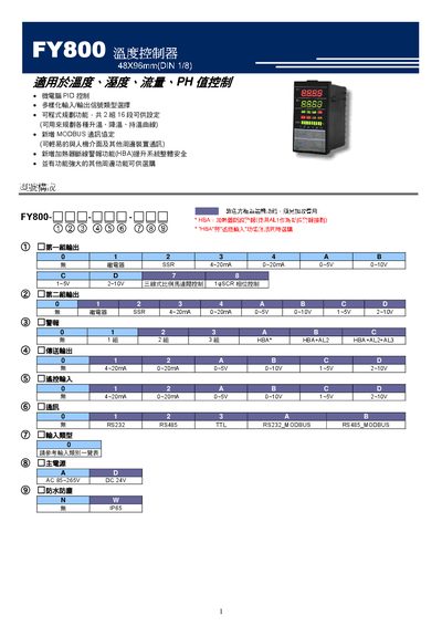 FY800 Temperature Controller User Manual - cover page