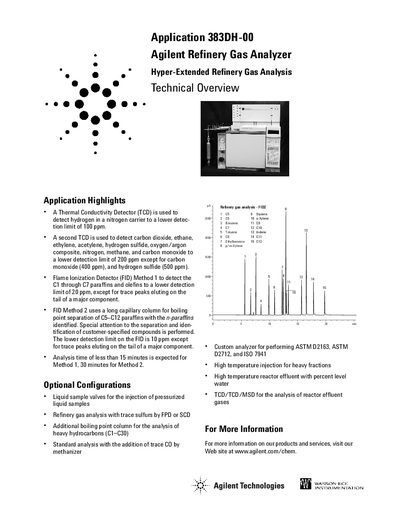 Agilent 383DH-00 Hyper-Extended Refinery Gas Analyzer Technical Overview - cover page