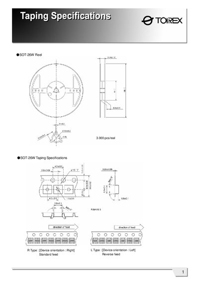 TOREX SOT-26W Reel Manual - cover page