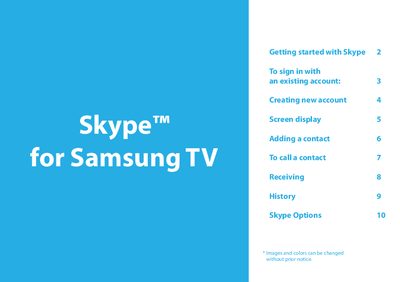 Samsung TV Skype User Manual - cover page