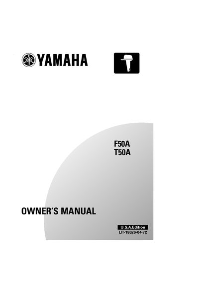 Yamaha F50A/T50A Outboard Motor Owner's Manual - cover page
