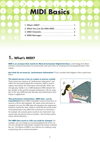 Yamaha MIDI Basics Guide - cover page