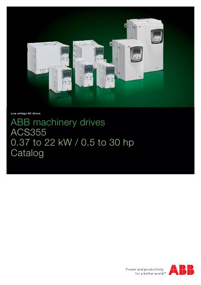 ABB ACS355 Frequency Transformer Catalog - cover page