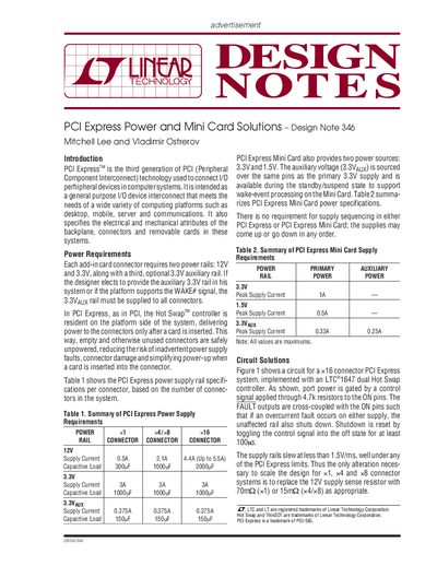 Linear Technology DN346 PCI Express Power Design Note - cover page