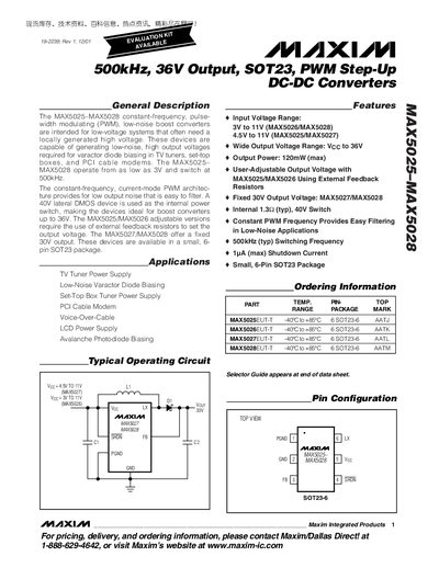 Maxim MAX5025-MAX5028 Datasheet - cover page