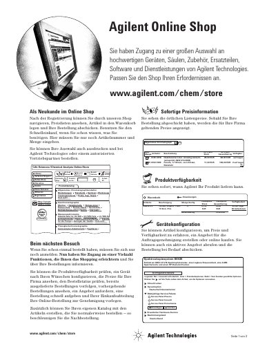 Agilent Online Store User Guide - cover page