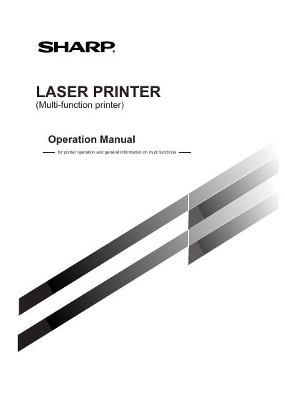 Sharp AR-M350N Laser Printer Operation Manual