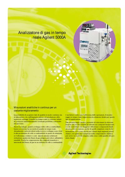 Agilent 5000A Real-Time Gas Analyzer Product Leaflet - cover page