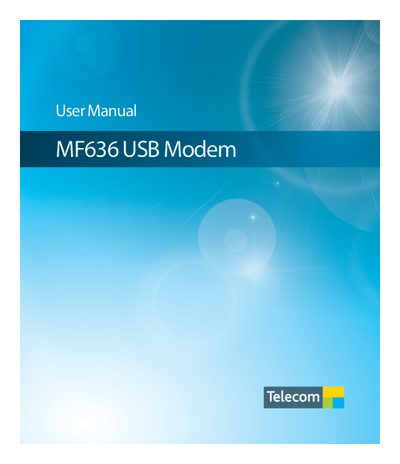ZTE MF636 USB Modem User Manual - cover page