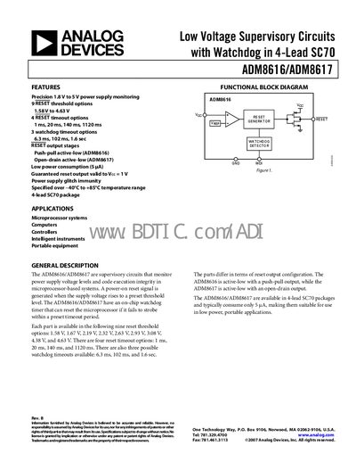 Analog Devices ADM8616/ADM8617 Handbook - cover page