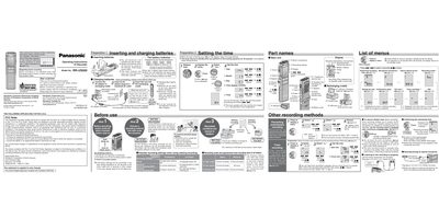 panasonic RR-US550 IC Recorder Operating Instructions1 - cover page