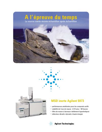 Agilent 5973 Inert MSD Product Brochure - cover page