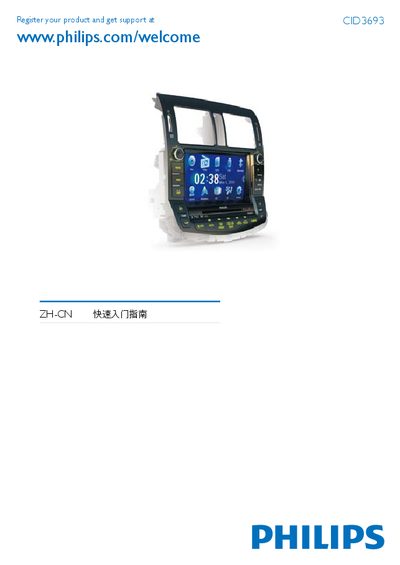 Philips CID3693 CVBS0DLQ Reverse Parking Camera Quick Start Guide
