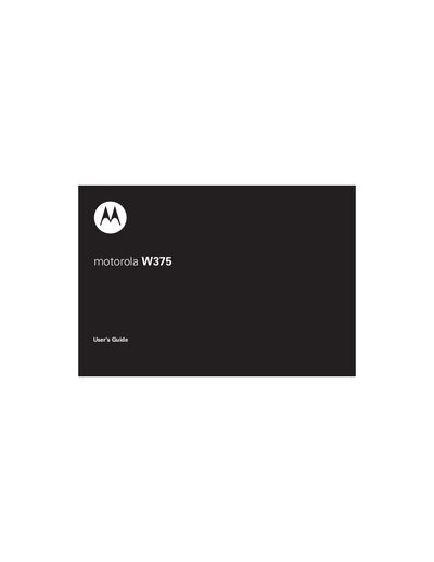 Motorola W375 User Guide
