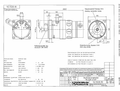 Dusterloh KM 11ZAF-LB 9ZF Hydraulic Motor Technical Data - cover page