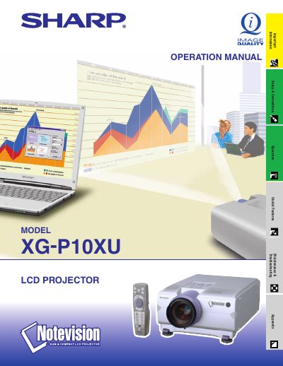 Sharp XG-P10XU LCD Projector Operation Manual - cover page