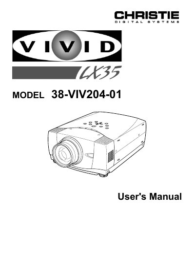 CHRISTIE LX35 38-VIV204-01 user manual - cover page