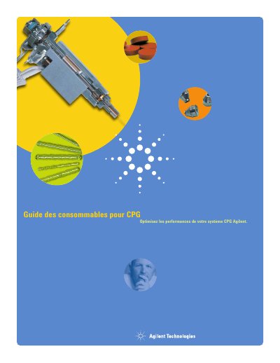 Agilent 4890/5890/6850/6890 CPG Consumables Guide - cover page