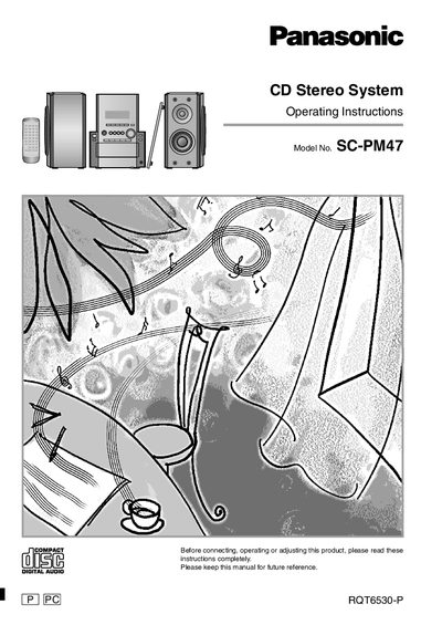 Panasonic SC-PM47 CD Stereo System Operating Instructions - cover page