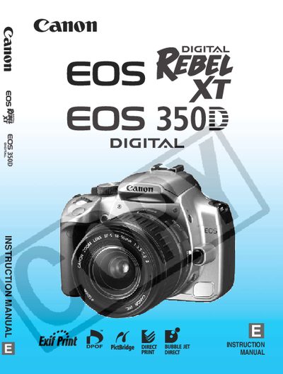 Canon EOS 350Dcamera Manual - cover page