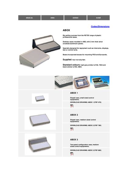 Retex ABOX Product Leaflet - cover page