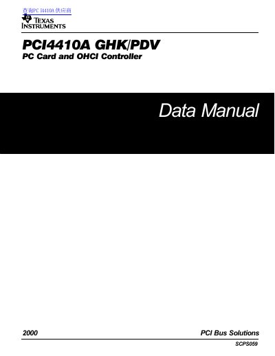 Texas Instruments PCI4410A PC Card and OHCI Controller Data Manual