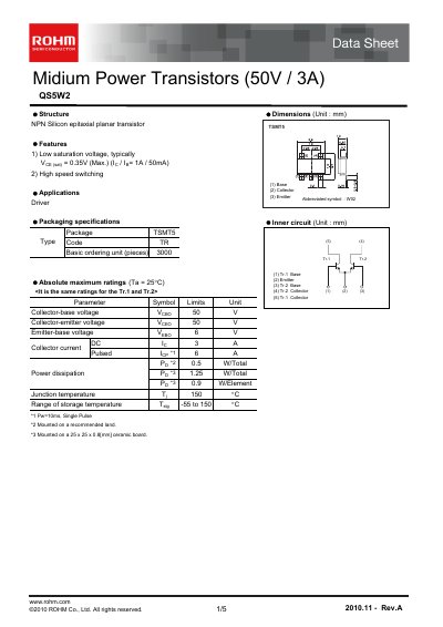 ROHM QS5W2 Datasheet - cover page