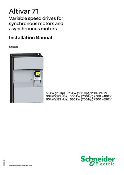 Schneider Altivar 71 Installation Manual - cover page