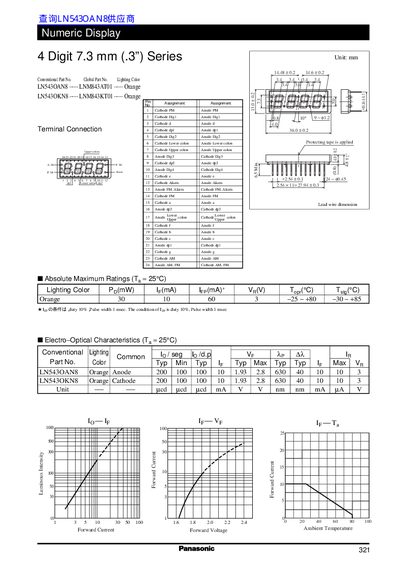 Panasonic 4 Digit 7.3 mm (.3”) Series Datasheet - cover page
