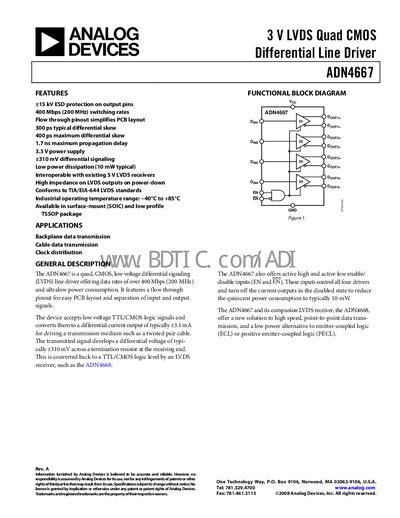 Analog Devices ADN4667 Datasheet - cover page