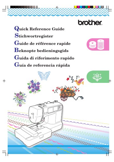 Brother Sewing Machine Quick Reference Guide - cover page