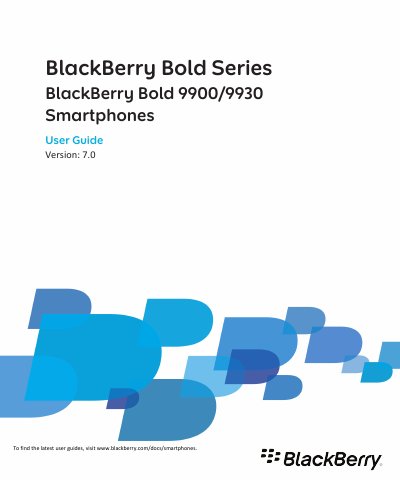 BlackBerry Bold 9900/9930 Smartphones User Guide - cover page