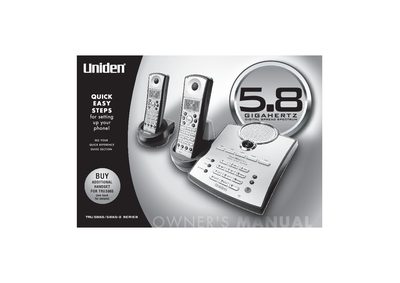 Uniden TRU 5865/5865-2 Series Cordless Telephone User Manual - cover page