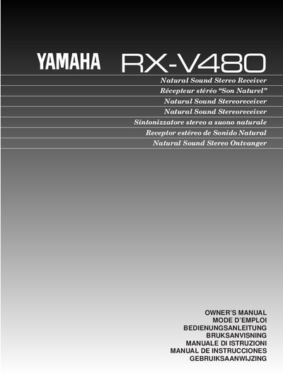 YAMAHA RX-V480 OWNER'S MANUAL - cover page