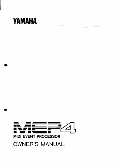 Yamaha MEP4 MIDI Event Processor Owner's Manual - cover page