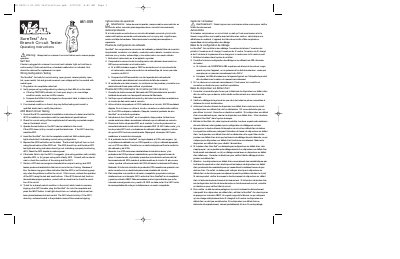 SureTest 61-059 Arc Branch Circuit Tester Operating Instructions - cover page