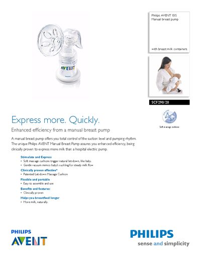 Philips SCF290/20 Manual Breast Pump User Manual - cover page