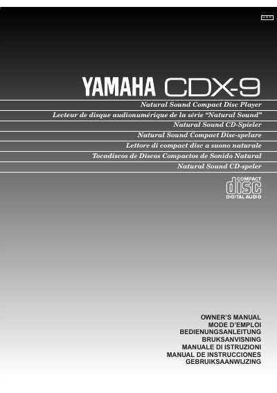 Yamaha CDX-9 Compact Disc Player Owner's Manual - cover page