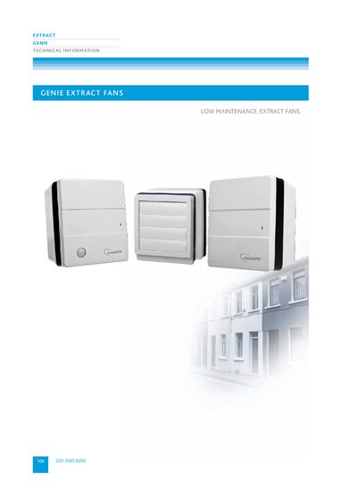 Nuaire Genie Extract Fan Technical Information - cover page