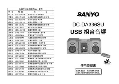 SANYO DC-DA336SU Group Close hi-fi Manual - cover page