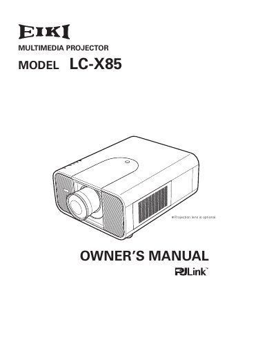 EIKI LC-X85 Multimedia Projector Owner's Manual