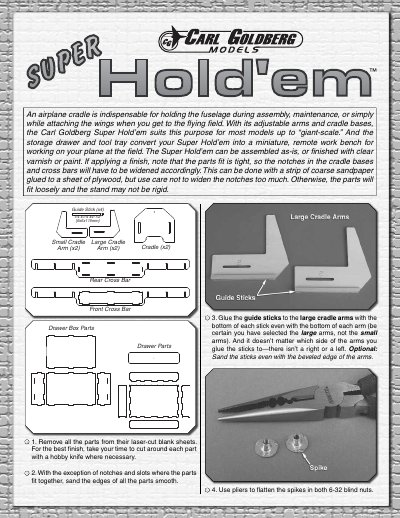 Carl Goldberg Super Hold'em Assembly Manual - cover page
