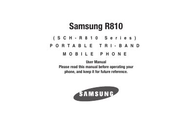Samsung R810 Portable Tri-Band Mobile Phone User Manual - cover page