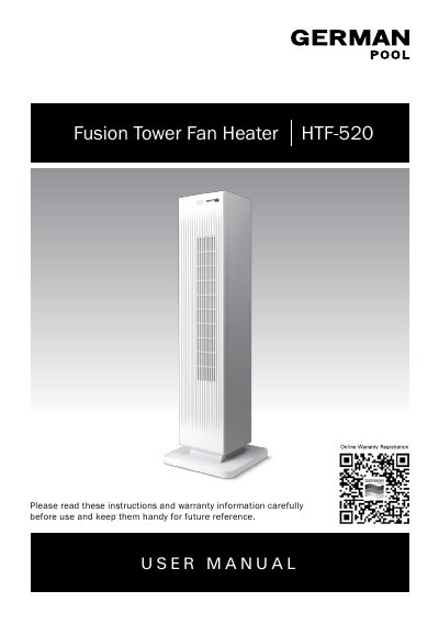 Fusion HTF-520 Tower Fan Heater User Manual