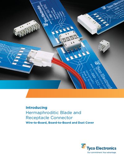 Tyco Electronics Hermaphroditic Blade and Receptacle Connector Product Leaflet - cover page